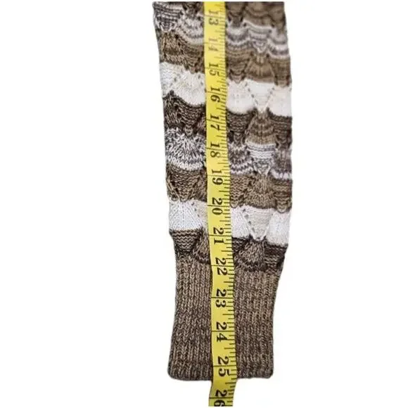 Kim Rogers Sweater Womens Brown Cream Stripe Cowl Neck Pullover Soft Sweater M - Picture 7 of 9